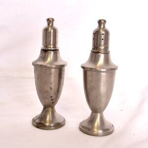 Vintage Web Pewter Salt And Pepper Shakers Weighted See Photo's to see all sides
